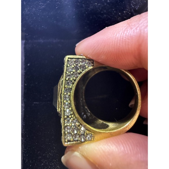 Heidi Daus Montana Blue & Clear Swarovski Crystal ring Size 8 - Picture 6 of 8